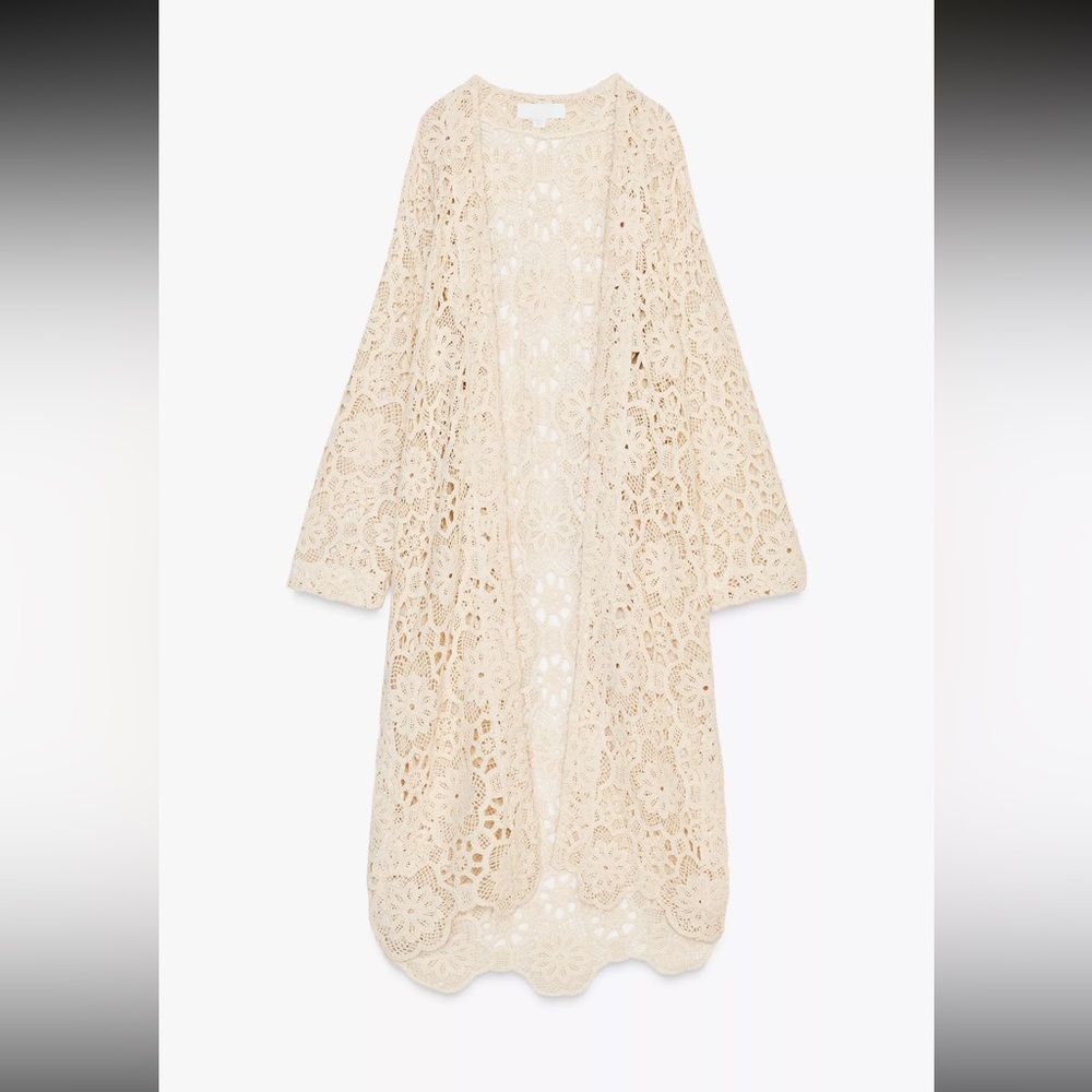 Zara— Crochet Kimono Jacket